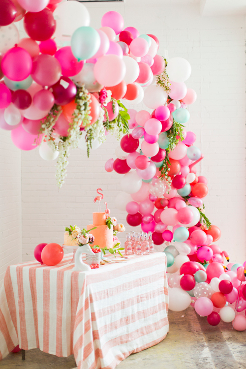 pink balloon arch