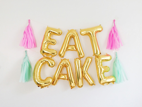Eat Cake Balloon Banner